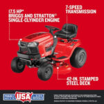 CRAFTSMAN T110 42" Riding Lawn Mower | 17.5HP Briggs & Stratton - Image 38