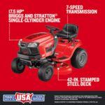 CRAFTSMAN T110 42" Riding Lawn Mower | 17.5HP Briggs & Stratton - Image 3